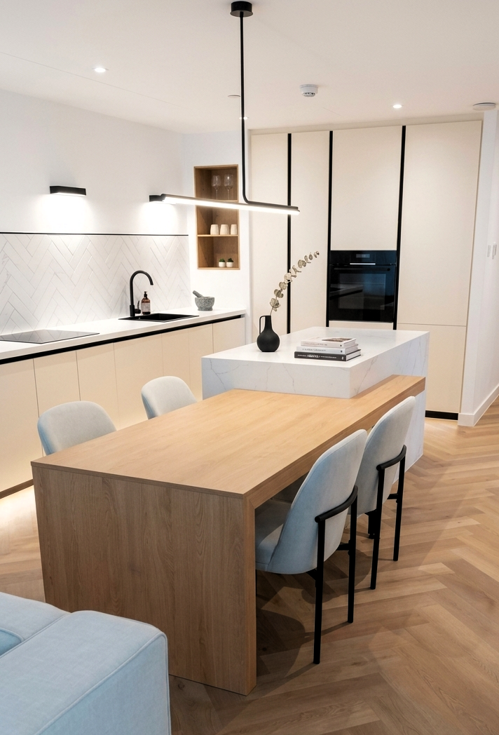 From Contrast to Calm: A Scandinavian Living and Kitchen Transformation - Image 3